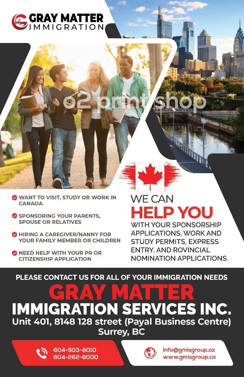 Gray Matter Immigration Services in Surrey, BC offers help with work permits, study permits, sponsorships, and family immigration applications. Call us today for assistance.