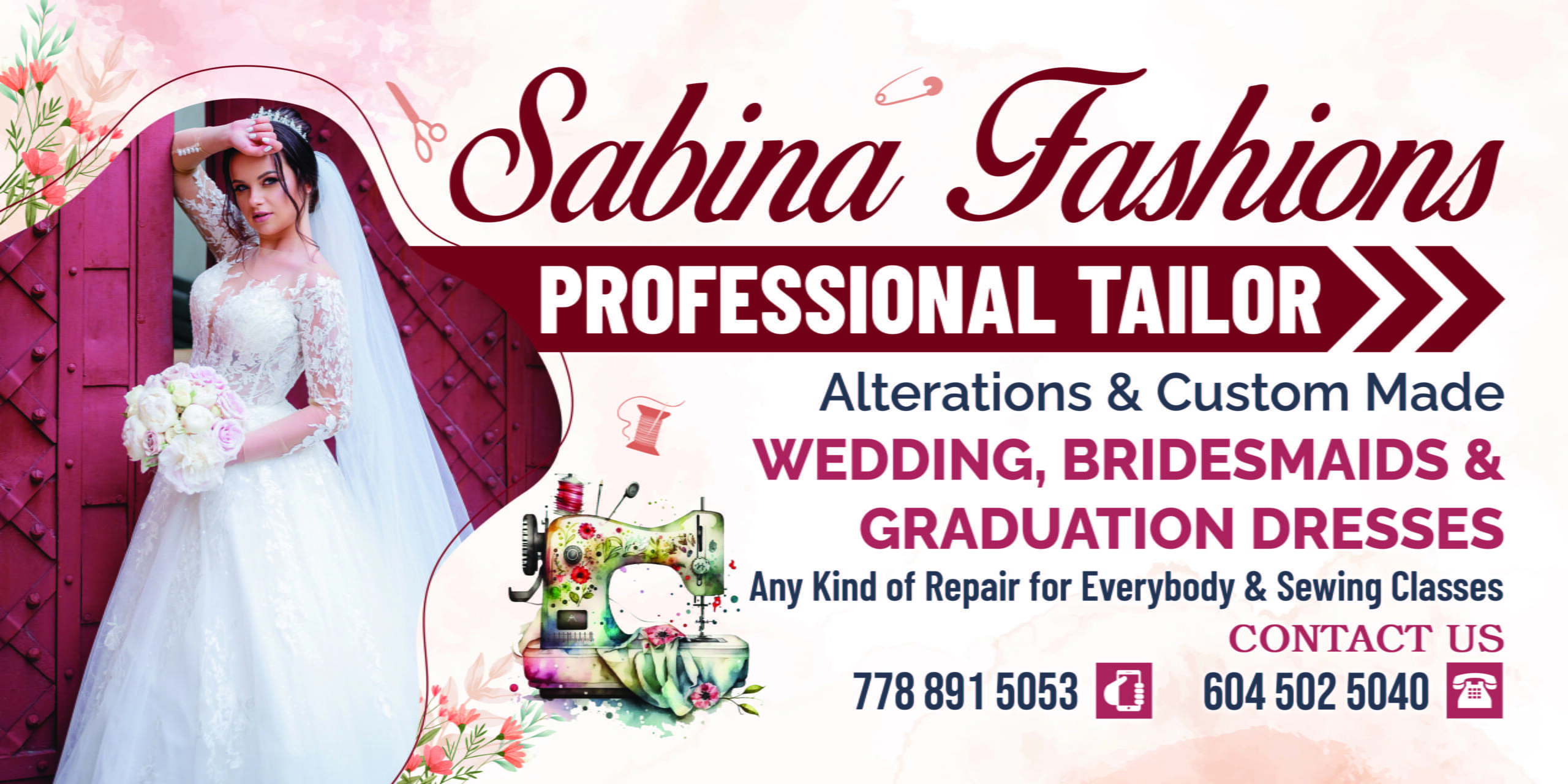 Sabina fashions NEW yard sign 2 x 1 F01